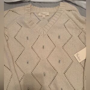 Nurture by westbound rhinestone sweater NWT L